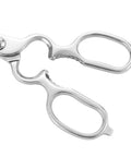 Heavy Duty 8.5 Inch Forged Stainless Steel Kitchen Shears Beast Mode Multipurpose Scissors close-up of silver handles and pivot