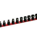 One Half Inch Drive Pinless Universal Swivel Impact Socket Set 10 Piece 6 Point Beefy Heavy Duty Chrome Moly Steel With Laser Markings