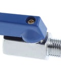 Full Size Heavy Duty Mini Brass Ball Valve Quarter Inch Npt Female To Male Shut Off Valve with blue handle for plumbing.