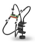 Four Arm Third Hand Soldering Station With Adjustable Gooseneck Arms, PCB Holder, Jewelry And Craft Helping Hands Bench Vise, Black Welding Stand