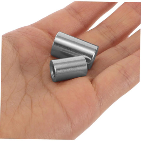 Beaupretty Heavy Duty Extended Round Stainless Steel Coupling Nuts For M8 And M6 Threaded Rods, 20 Pack in hand, showing solid construction.