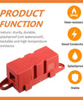 Mega Fuse Holder For 1 Mega Fuse Pack Of 2 Heavy Duty Car Electrical Fuse Block with M8 bolts, splash proof and flame retardant