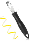 Black-handled Lemon Zester and Garnish Channel Knife for Cocktails Triangular V Shaped Stainless Steel Bar Tool with citrus peel