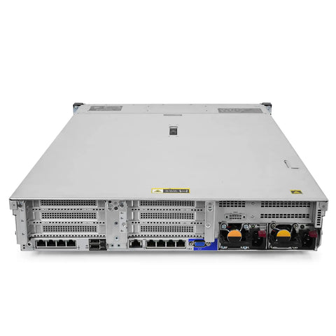 Back view of Certified Renewed ProLiant DL380 Gen10 Enterprise Server With 3.6 GHz 16 Core CPU, 768 GB RAM, And 16 TB NVMe Storage.