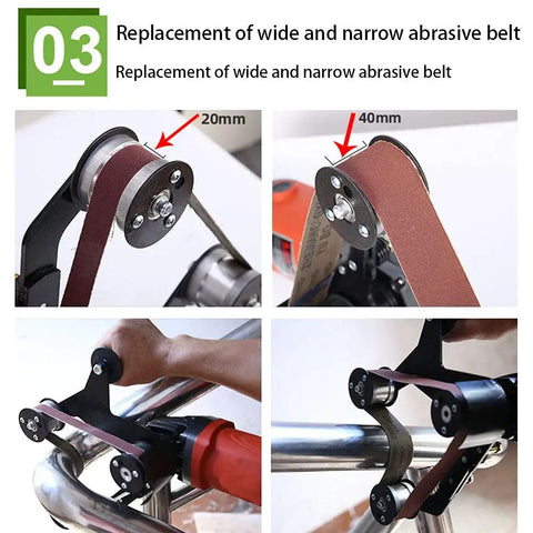 Turn Your Angle Grinder Into A Belt Sander Attachment Kit With A Handy Table Stand, Pipe Brackets, 20mm 40mm Abrasive Belt