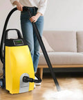 Get That Gunk Gone With This Badass Handheld Steam Cleaner 110 Degrees Celsius 5 Bar Pressure And 9 Accessories For Kitchen And Bath Powerhouse in action, cleaning floor.