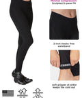 Ride-Ready Women's Padded Cycling Tights With 6-Panel Comfort, 28 Inch Inseam Breakaway Bike Pants elastic-free waistband