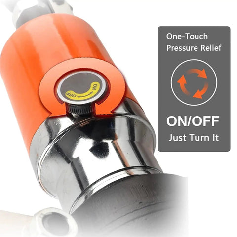 Close-up of Heavy Duty Hydraulic Gear Puller Tool Kit With Wheel Bearing Separator showing on/off switch for auto repair.