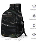 Dew Rose Print Unisex Backpack With Large Capacity For Everyday Carry, durable polyester, 12.6x7.3x16.5in, smooth zipper detail