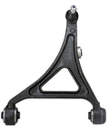 AWD Front Two Piece Lower Control Arms With Ball Joints For 2012 Through 2023 Chrysler 300, 2012 Through 2023 Dodge Charger, And 2017 Through 2023 Challenger Replacement Kit Drop In Ready To Install showing single control arm component image focusing on ball joints details.