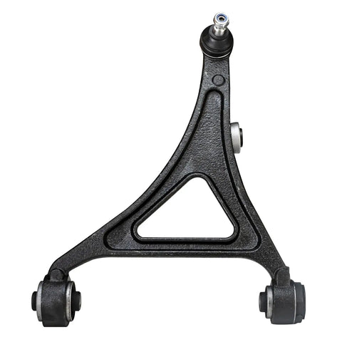 AWD Front Two Piece Lower Control Arms With Ball Joints For 2012 Through 2023 Chrysler 300, 2012 Through 2023 Dodge Charger, And 2017 Through 2023 Challenger Replacement Kit Drop In Ready To Install showing single control arm component image focusing on ball joints details.