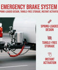Tough As Nails All Weather 2Pc Trailer Breakaway Safety Cable Kit 4Foot showing emergency brake system with spring-loaded design.
