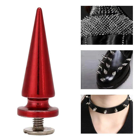 10 Set Red Cone Spikes Punk Rivets Heavy Duty Metal Studs For Leather Belts Coats And Streetwear Custom deck out your gear with red cone spike.