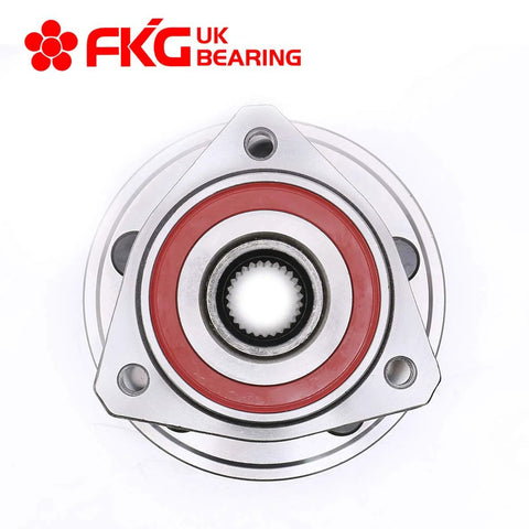Front view of Front Wheel Bearing Hub Assembly For 2000-2006 Jeep Wrangler 4WD TJ And 1999-2001 Cherokee All Models, 5 Lug.
