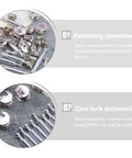 24 Sets Furniture Connector Cam Bolts with Nuts for Cabinets and Furniture Joints, heavy-duty aluminum alloy and iron.