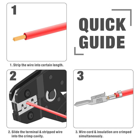 Quick guide for using Open Barrel Crimping Tool For Dupont And JST XH VH Connectors 3.96mm 2.54mm 2.5mm Pitch AWG 18 To 28