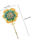 Sweet Vintage Flower Wall Hooks That Are Dang Handy For Hanging Coats Keys And Kitchen Towels Without Taking Up Valuable Space Plus The Rustic Design Looks Totally Legit In Any Room - Gold floral wall hook with turquoise accents, 8cm x 18cm.