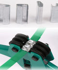 Built Like A Tank Rock Solid Polyester Strapping Half Inch By Three Twenty Feet Roll Offering Seventeen Sixty Five Pound Pull Power With One Hundred Steel Seals For Easy Outdoor Tying Work with metal seals and strapping tool.