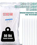 Tough As Nails 12 Inch White Zip Ties Mega Pack 1000 Count Outdoor UV Resistant Nylon Cable Ties with 50 lb tensile strength