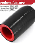 Four Ply Reinforced Silicone Coolant Cap Vacuum Hose Plug With Clamp for Intercooler Intake Turbo Bypass Valve Heater Core Leak Repair Gearhead Grade Heavy Duty High Temperature Resistance in black and red color