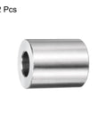 Rock Solid 304 Stainless Steel Spacers Set Of Two Hella Tough Heavy Duty Precision Bushings For M12 Screws Rods And Shaft Mounts Smooth Plain Finish Home Shop Projects, close-up view of one spacer.