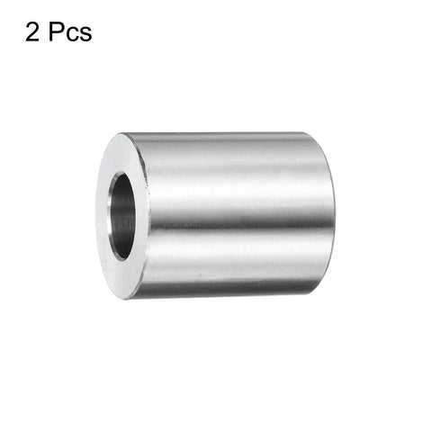 Rock Solid 304 Stainless Steel Spacers Set Of Two Hella Tough Heavy Duty Precision Bushings For M12 Screws Rods And Shaft Mounts Smooth Plain Finish Home Shop Projects, close-up view of one spacer.
