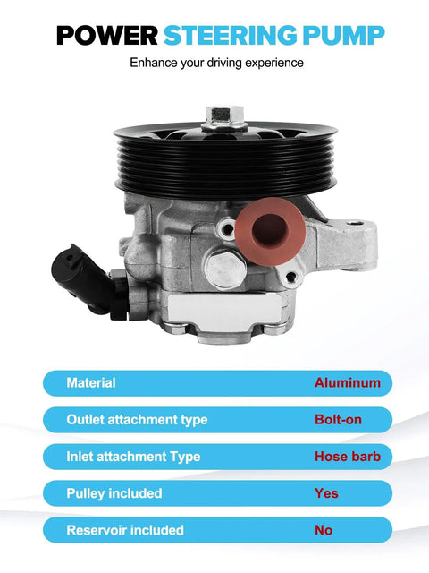 Power Steering Pump With Pulley For Honda CRV 2002 2005 2011 Accord 2006 2007 Element 2006 2011 Acura RDX 2007 2012 TSX 2006 2008 RSX 2002 2006 2.0L 2.3L 2.4L