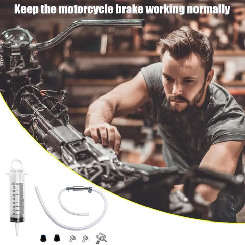 Two Pack Brake Bleeder Kit With Two 100ml Syringes Flexible Hoses Clamps And Adapters For Car And Motorcycle Quick Hydraulic Disc Brake And Clutch Bleeding Tool Easy Pro Grade DIY Maintenance No Helper Needed