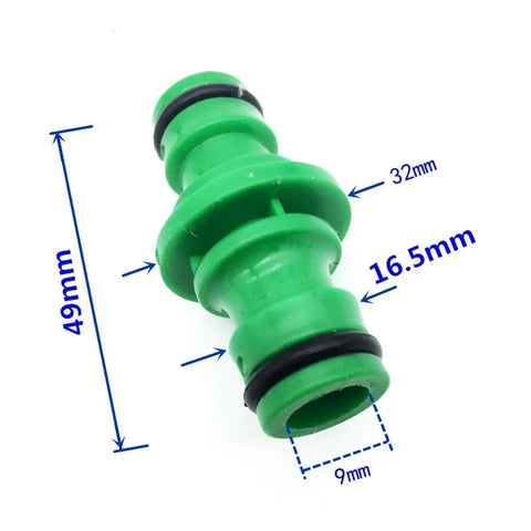 Solid 20 Piece Garden Hose Quick Connector Kit Features Bi-Directional Couplers To Snappy Fix Leaky Pipes And Secure Water Fittings With Tight Seals For Outdoor Sprinklers Without Tools. Green 49mm hose connector with 32mm and 16.5mm ends