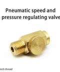 Pro Grade Pneumatic Speed Regulator With Dual Quarter Inch Threads For Industrial Equipment High Accuracy Air Regulator External 13mm And Internal 12mm Interfaces Built For 12mm To 40mm Tools In A Compact Portable Setup, brass 1/4 inch thread
