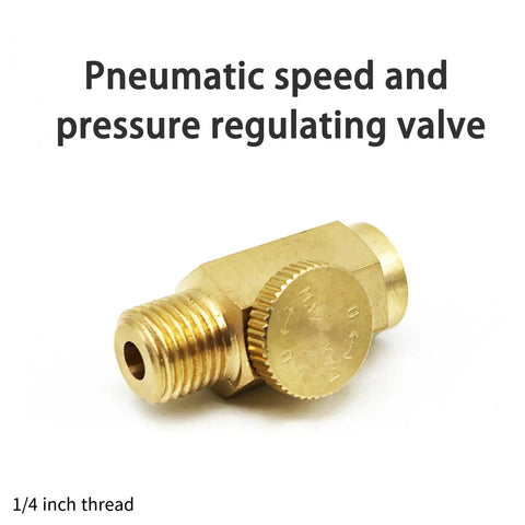 Pro Grade Pneumatic Speed Regulator With Dual Quarter Inch Threads For Industrial Equipment High Accuracy Air Regulator External 13mm And Internal 12mm Interfaces Built For 12mm To 40mm Tools In A Compact Portable Setup, brass 1/4 inch thread