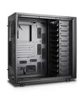 Side view of Thor NAS Full Tower Workstation Server Chassis With Beefy Drive Bays for 11x 3.5" HDD or 13x 2.5" SSD, E-ATX compatible.