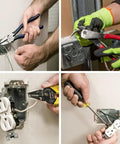6 Piece Basic Tool Set For Home And Pros With High Leverage 9 Inch Lineman's Pliers Angled Diagonal Cutters in electrical work
