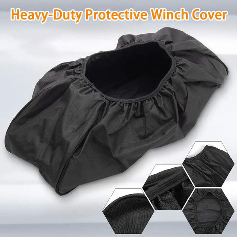 Rugged All Weather Winch Cover For 8500 To 17500 Lbs Electric Winches Tough As Nails Weatherproof 600D Oxford Fabric close-up