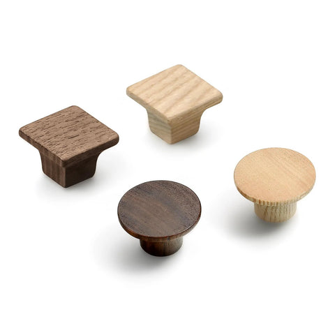 Wooden Cabinet Door Handles Four Pack Minimalist Single Hole Drawer Pulls For Wardrobes Modern High Quality Wood Construction