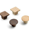 12 Pack Round Wooden Cabinet Door Handles Single Hole Knobs Minimalist Chinese Style Drawer Pulls in natural wood finish