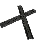 Heavy Duty Bottom Mounted Drawer Slides Runners Concealed Cabinet Hardware Built Tough, black slides with smooth gliding features.