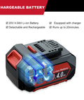 Cordless Wet and Dry Shop Vac With 20V 4.0Ah Battery And Charger, 2.5 Gallon Portable Vacuum Cleaner battery displayed