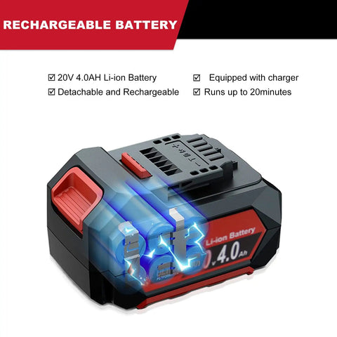 Cordless Wet and Dry Shop Vac With 20V 4.0Ah Battery And Charger, 2.5 Gallon Portable Vacuum Cleaner battery displayed