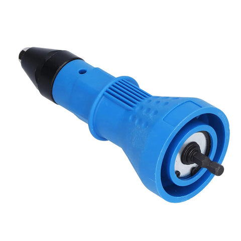 Top Rated Ergonomic Rivet Drill Adapter Kit With Hex Wrenches And Nozzles For Fastening Tasks On Sheet Metal And Auto Parts Using Standard Power Drills To Install Rivnuts Effortlessly, blue plastic adapter