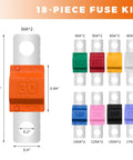 Tough As Nails 18 Piece High Current Bolt On Fuse Kit With 30A To 175A Amps, featuring colorful fuses in varying amperages.