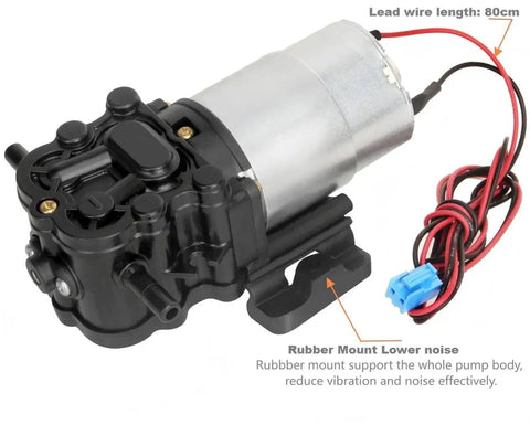 Self Priming 12V Water Dispenser Pump For Primo Brio Avalon Bottled Water Dispenser Bottom Loading System Replacement Part Delivers 1.2 LPM At 35 PSI Quiet DC Pump With Easy Install And Reliable Performance displayed with rubber mount