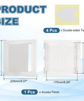 Sturdy White Abs Plastic Drywall Access Panel Fits 7 By 7 Inch Openings With Double Sided Tape For Super Quick Wall And Ceiling Patches dimensions and tape included.