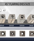 DPTOOL brake line flaring tool kit with 45° dies for 3/16, 1/4, 5/16, 3/8 in steel tubing, front view
