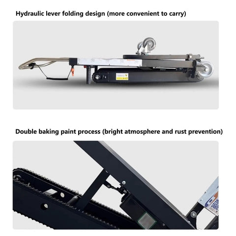 Heavy Duty Electric Stair Climbing Dolly Cart With 550 Lb Load Capacity And Powerful 500W Motor for easy moving, featuring hydraulic folding design.