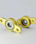 Badass 2 Pc Micro Pillow Block Bearing Set With Self Aligning Design Heavy Duty Cast Iron Housing Plus Chrome Steel Insert Fits 5 To 10mm Shafts in gold