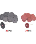 54Piece Mini Circular Grinding Head Set With Resin Cut Off Wheels, 20 gray 30 red discs for drills