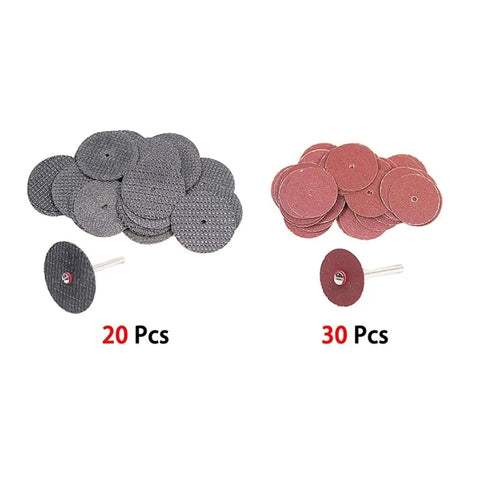 54Piece Mini Circular Grinding Head Set With Resin Cut Off Wheels, 20 gray 30 red discs for drills