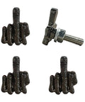 Heavy Duty Finger Style License Plate Screws 4 Pack Rust Resistant Steel Bolts For Cars Trucks And Motorcycles Matte Black Hardware featuring unique finger style design.
