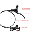 4-Piston Hydraulic Disc Brake Set For MTB And E-Bike with pre-bled caliper, oil piped lever, and mounting hardware
